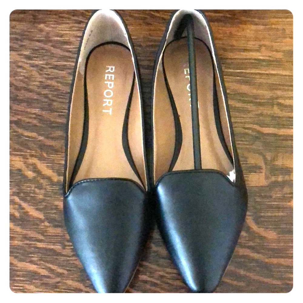 Report-black flats- never worn